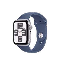 Apple WATCH SE GPS 44MM SILVER ALUMINIUM CASE WITH DENIM SPORT BAND - M L