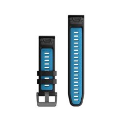 Garmin QUICKFIT 22 WATCH BANDS BLACK/CIRRUS BLUE SILICONE BAND
