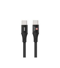SWISS MILITARY 30W TYPE C TO TYPE C 1 2M CABLE BLACK - SM-CB-CC-30WPD-12Mt-BLK