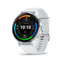 Garmin VENU 3 SILVER STAINLESS STEEL BEZEL WITH WHITESTONE CASE AND SILICONE BAND