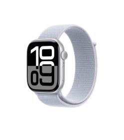 Apple WATCH SERIES 10 GPS 46MM SILVER ALUMINIUM CASE WITH BLUE CLOUD SPORT LOOP