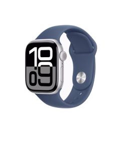 Apple WATCH SERIES 10 GPS 42MM SILVER ALUMINIUM CASE WITH DENIM SPORT BAND - S M
